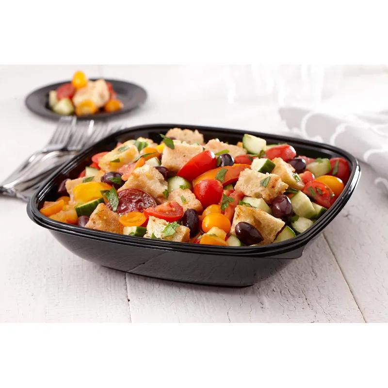 Catering Bowl 160 OZ PET Black Square 50/Case