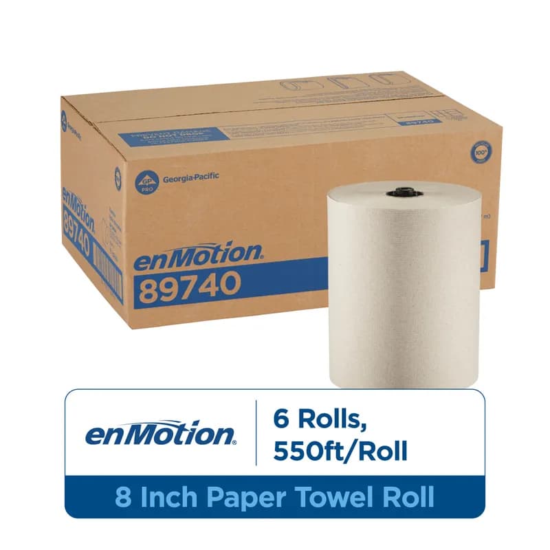 enMotion® Roll Paper Towel 8.2IN X550FT 1PLY Kraft Standard Roll 6.7IN Roll 6/Case