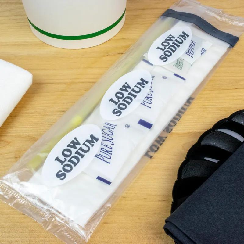 6PC Hospitality Kit Gray With Perfect Seasonings 13X17 Napkin 2 Sugars Pepper Flex Straw 250/Case