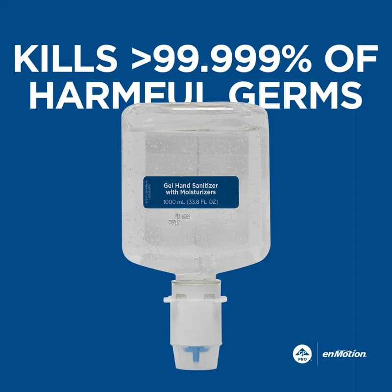 enMotion® Hand Sanitizer Gel 1000 mL Unscented Fragrance Free Clear Dye Free E3 Rated 2/Case