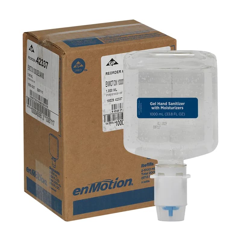 enMotion® Hand Sanitizer Gel 1000 mL Unscented Fragrance Free Clear Dye Free E3 Rated 2/Case