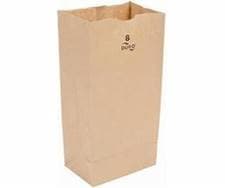 Grocery Bag 6.125X4.167X12.438 IN Paper #8 Brown 500/Case