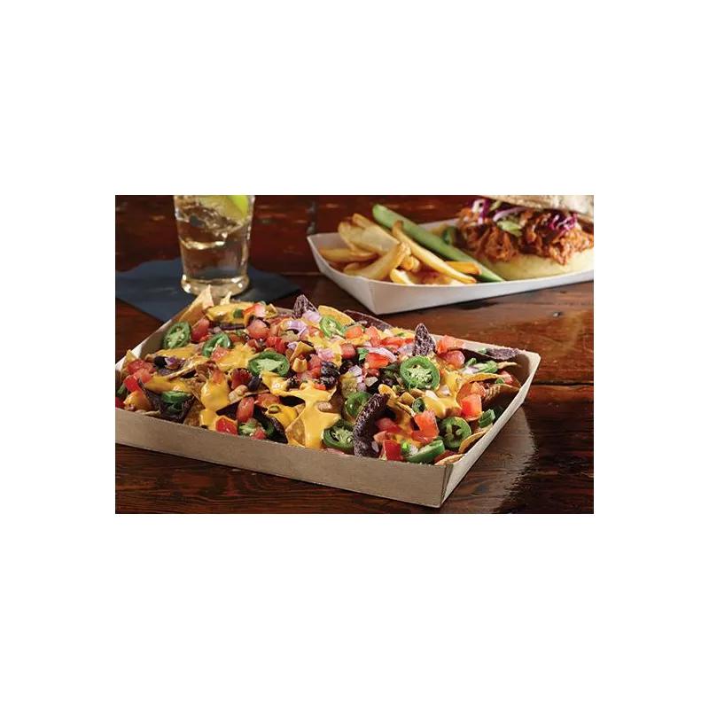 Food Tray 10X7 IN Corrugated Paperboard Kraft Rectangle 100/Case