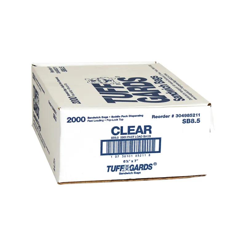 Tuffgards® Sandwich Bag 6.5X7 IN HDPE Clear With Flip Top Closure Saddlepack 2000/Case