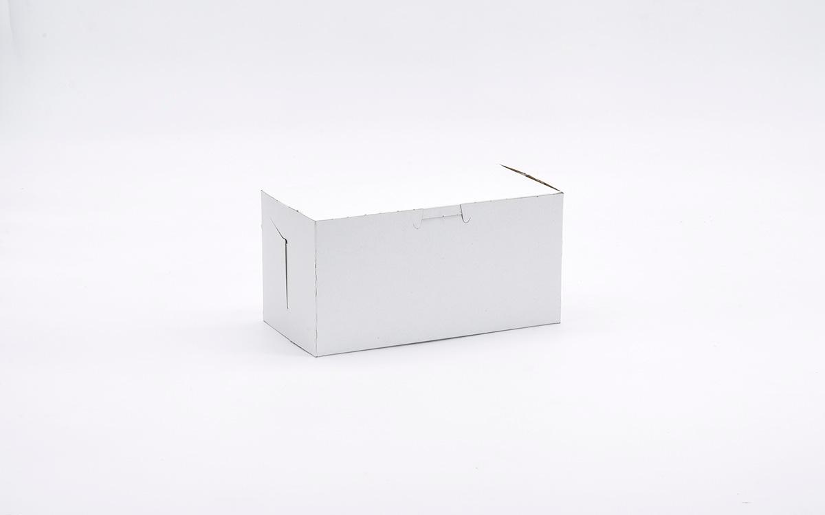 Easy Lock Cake Box 8X4X4 IN SUS Paperboard CRB White Rectangle Lock Corner 1-Piece 250/Bundle