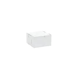 Easy Lock Cake Box 7X7X4 IN SUS Paperboard CRB White Square Lock Corner 1-Piece 250/Bundle