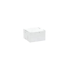 Easy Lock Cake Box 7X7X4 IN SUS Paperboard CRB White Square Lock Corner 1-Piece 250/Bundle