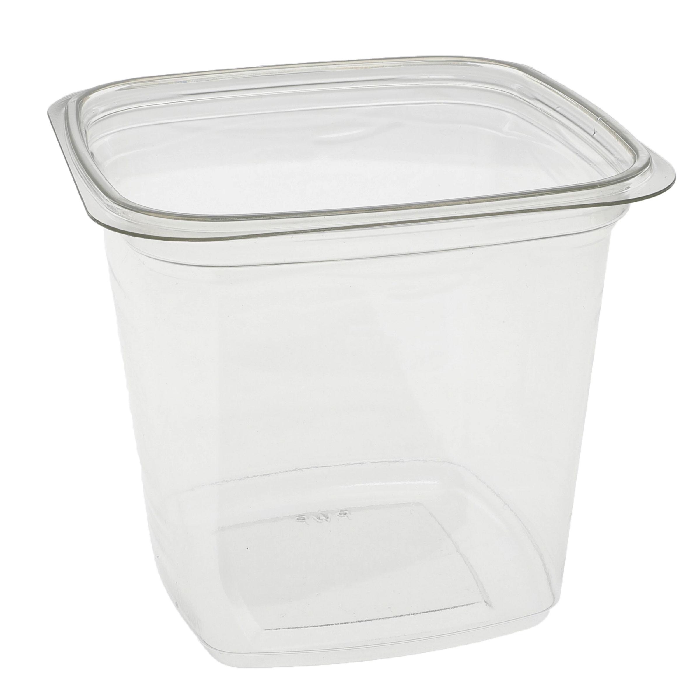 Deli Container Base 24 OZ PET Clear Square 480/Case