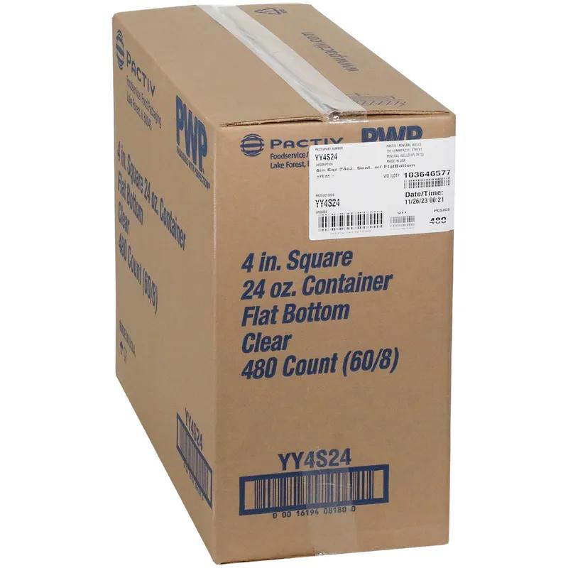 Deli Container Base 24 OZ PET Clear Square 480/Case