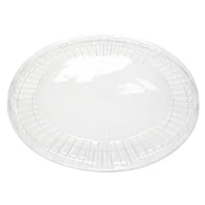 Lid Flat 9.88 IN PET Clear Round For Container Center Snap Jewel 200/Case