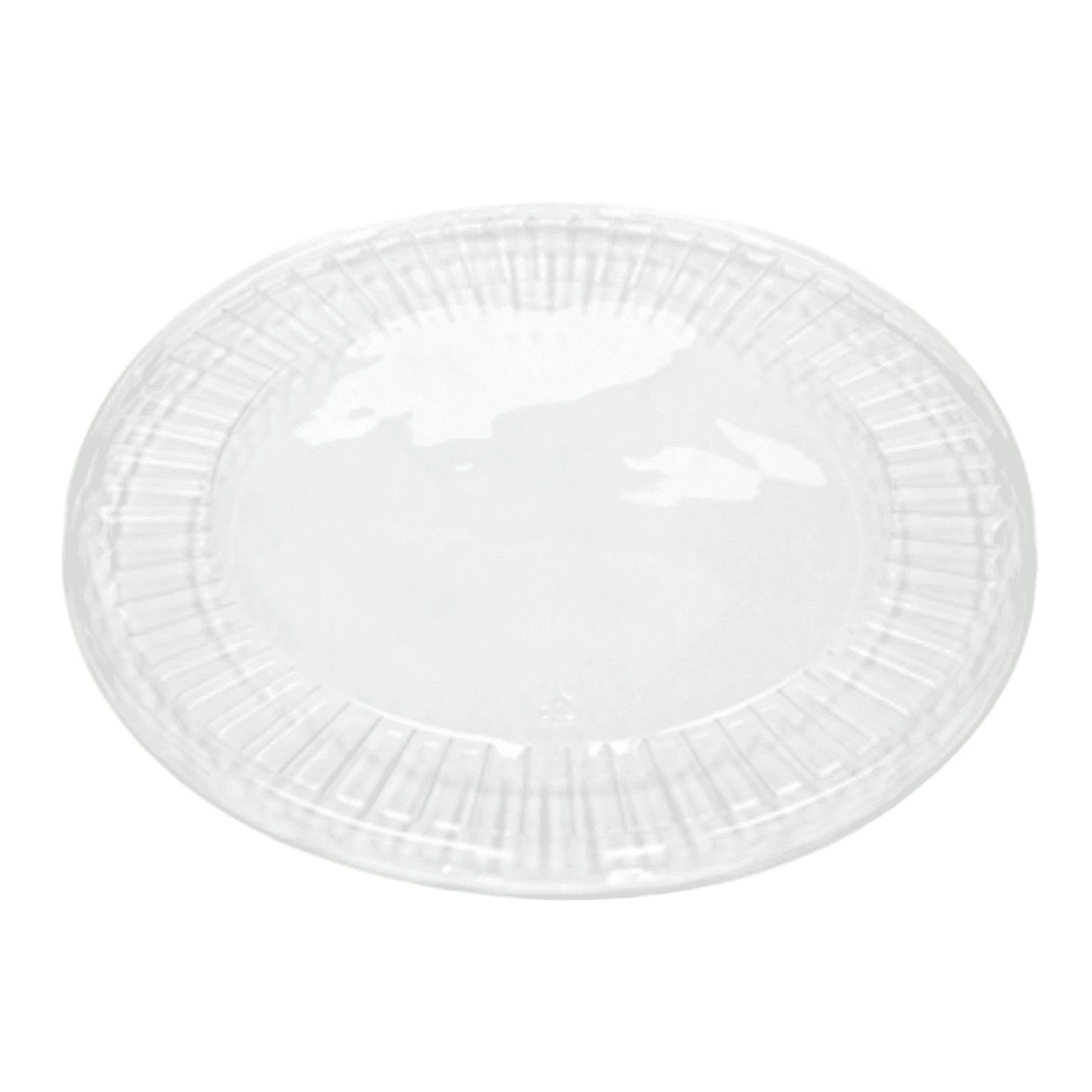 Lid Flat 9.88 IN PET Clear Round For Container Center Snap Jewel 200/Case