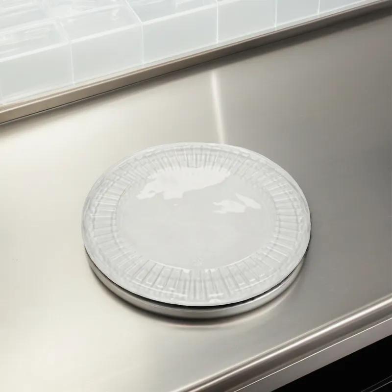 Lid Flat 9.88 IN PET Clear Round For Container Center Snap Jewel 200/Case