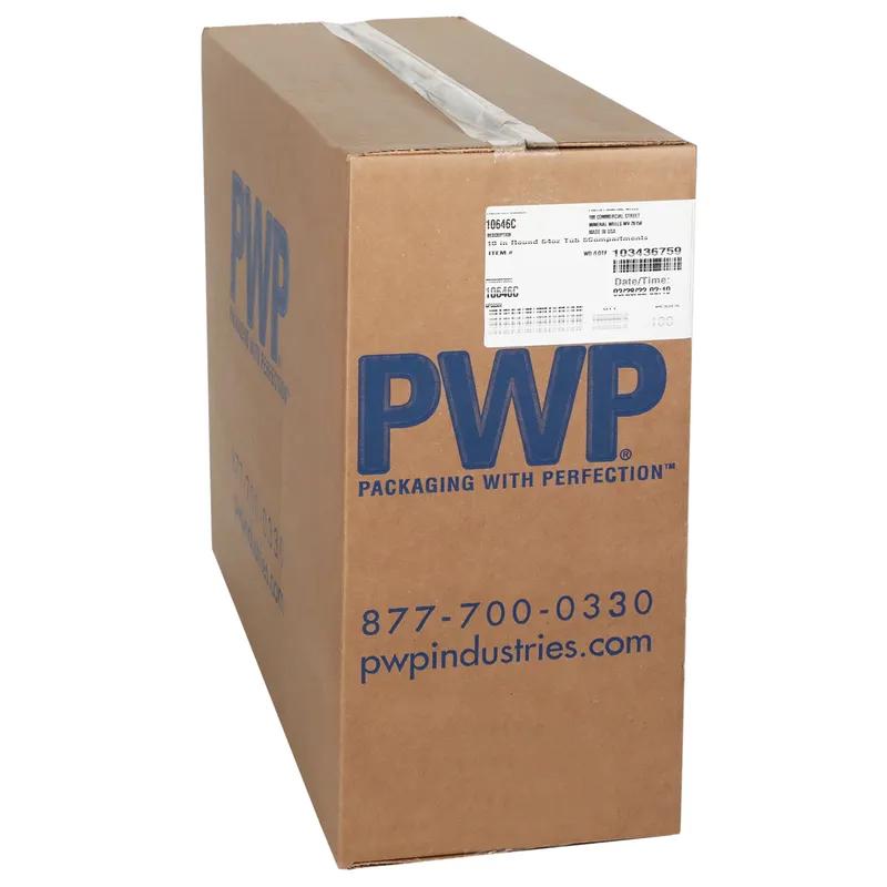 Deli Container 64 OZ 6 Compartment PET Clear Round 100/Case