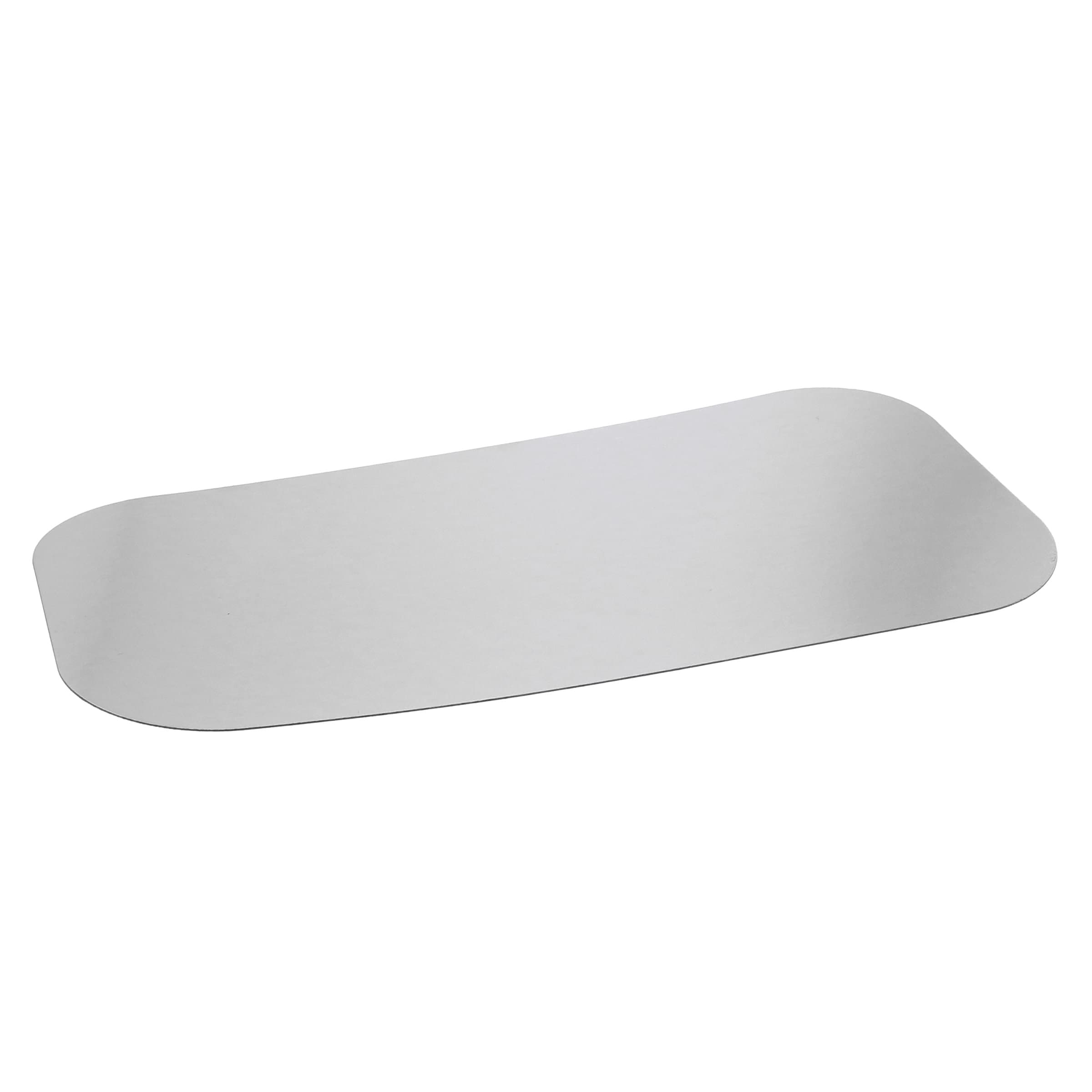 Lid Flat 12.3X6.2 IN Paperboard White Silver Rectangle For Container Laminated 500/Case