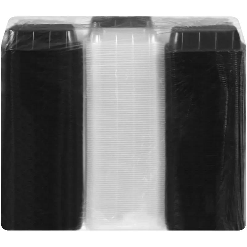 Take-Out Container Hinged With Dome Lid 6X9X3.5 IN PP Clear Black Rectangle 264/Case