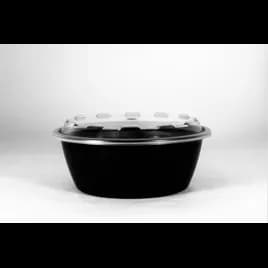 Take-Out Container Base & Lid Combo 32 OZ Plastic Black Round 150/Case