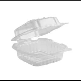 Take-Out Container Hinged With Dome Lid 6X6 IN PP Clear Square Anti-Fog 300/Case