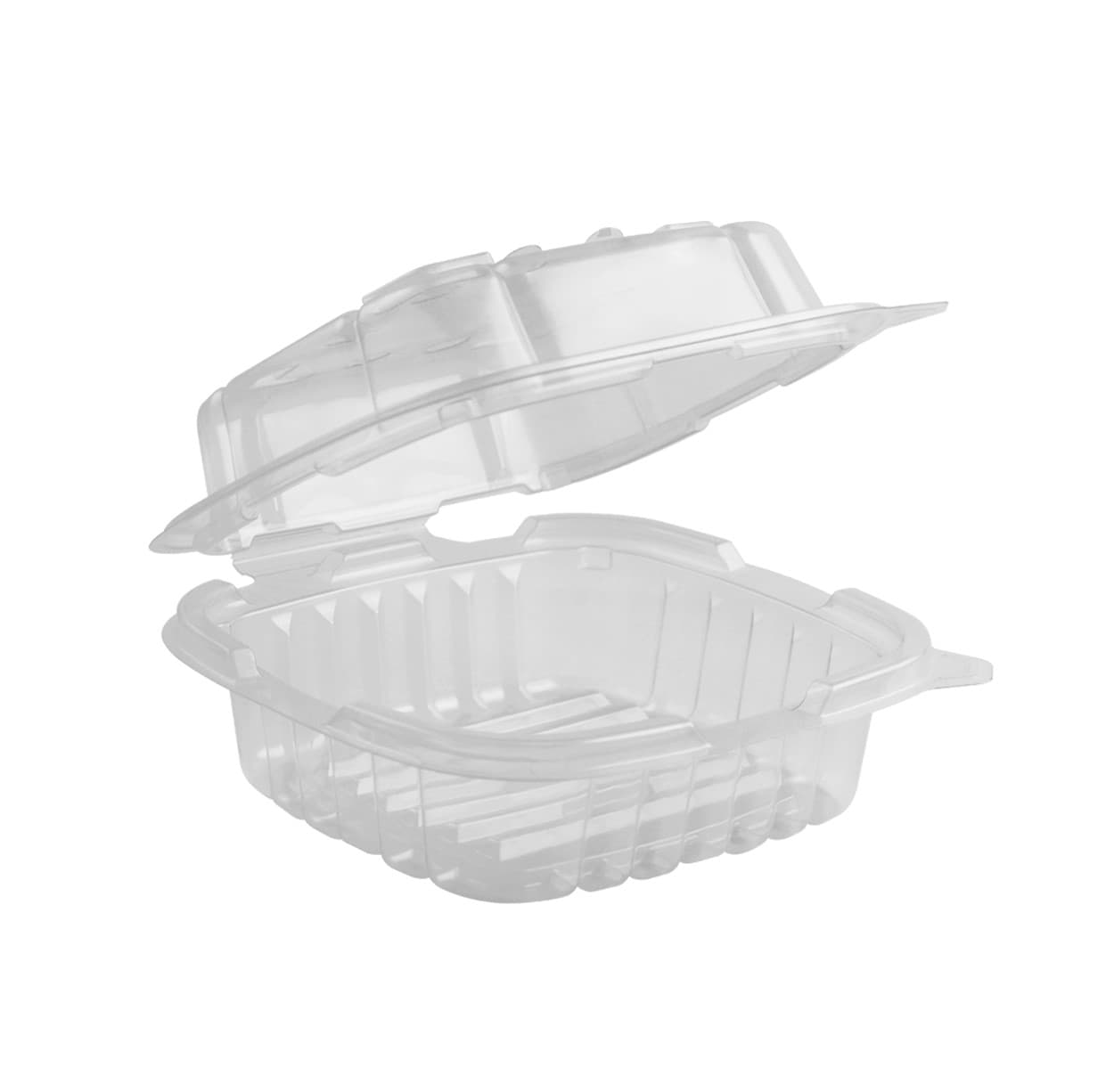 Take-Out Container Hinged With Dome Lid 6X6 IN PP Clear Square Anti-Fog 300/Case