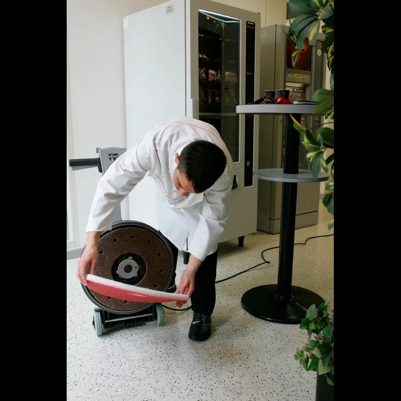 3M™ 4100 Scrubbing Pad 20X1 IN White Non-Woven Polyester Fiber 175-600 RPM Center Hole 5/Case