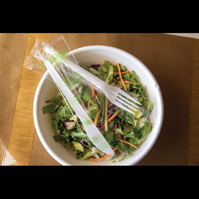 Plantware® Knife 6 IN PLA White Individually Wrapped 1000/Case