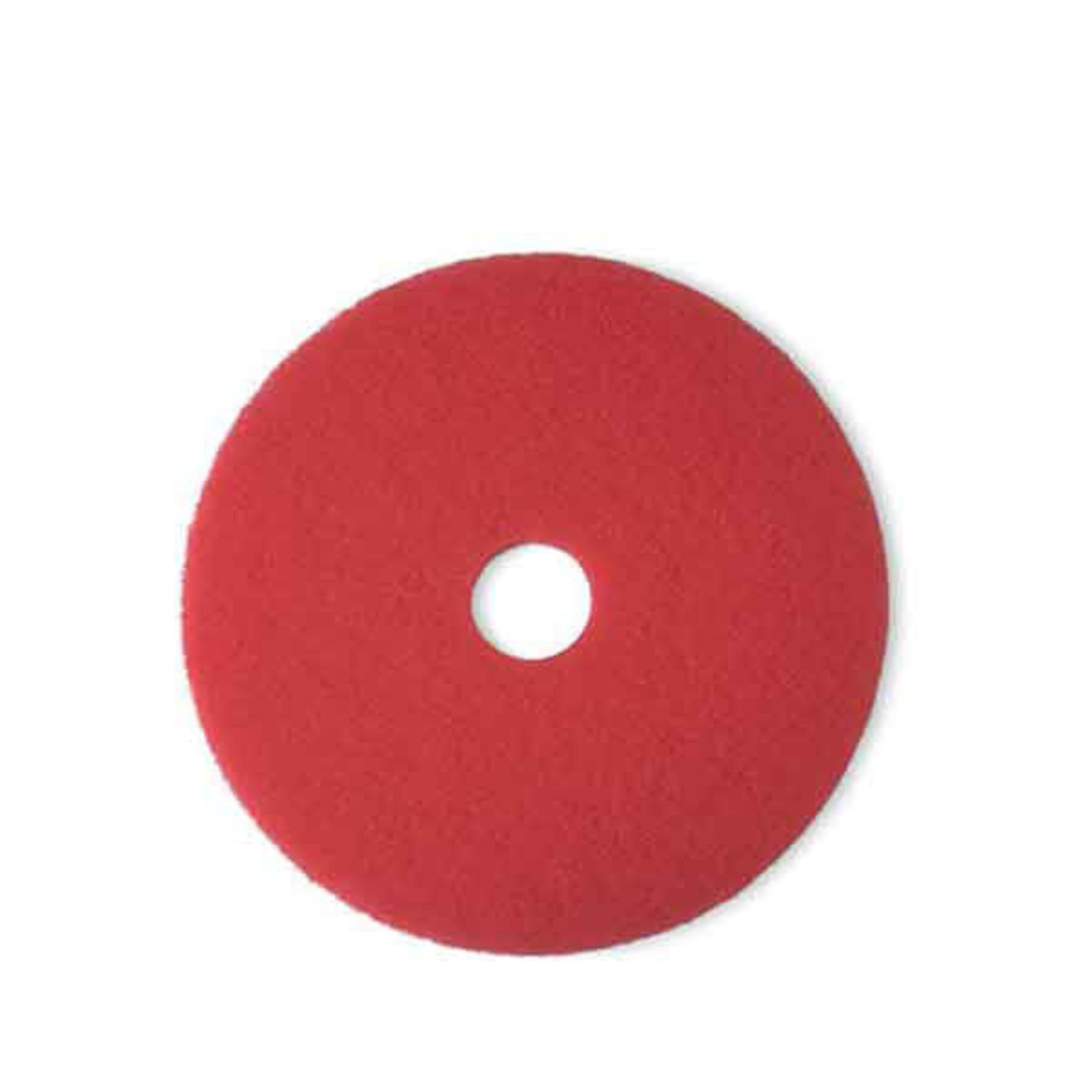 3M™ Scotch-Brite™ 5100 Cleaning Pad 20X1 IN Red Non-Woven Polyester Fiber 175-600 RPM Center Hole 5/Case