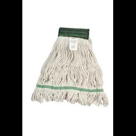 Mop Head Medium (MED) White Cotton Synthetic Fiber 4PLY Loop End Launderable 1/Each
