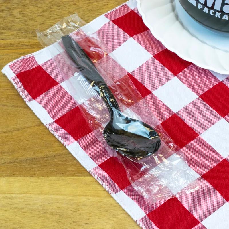 Soup Spoon PS Black Heavy Duty Individually Wrapped 1000/Case