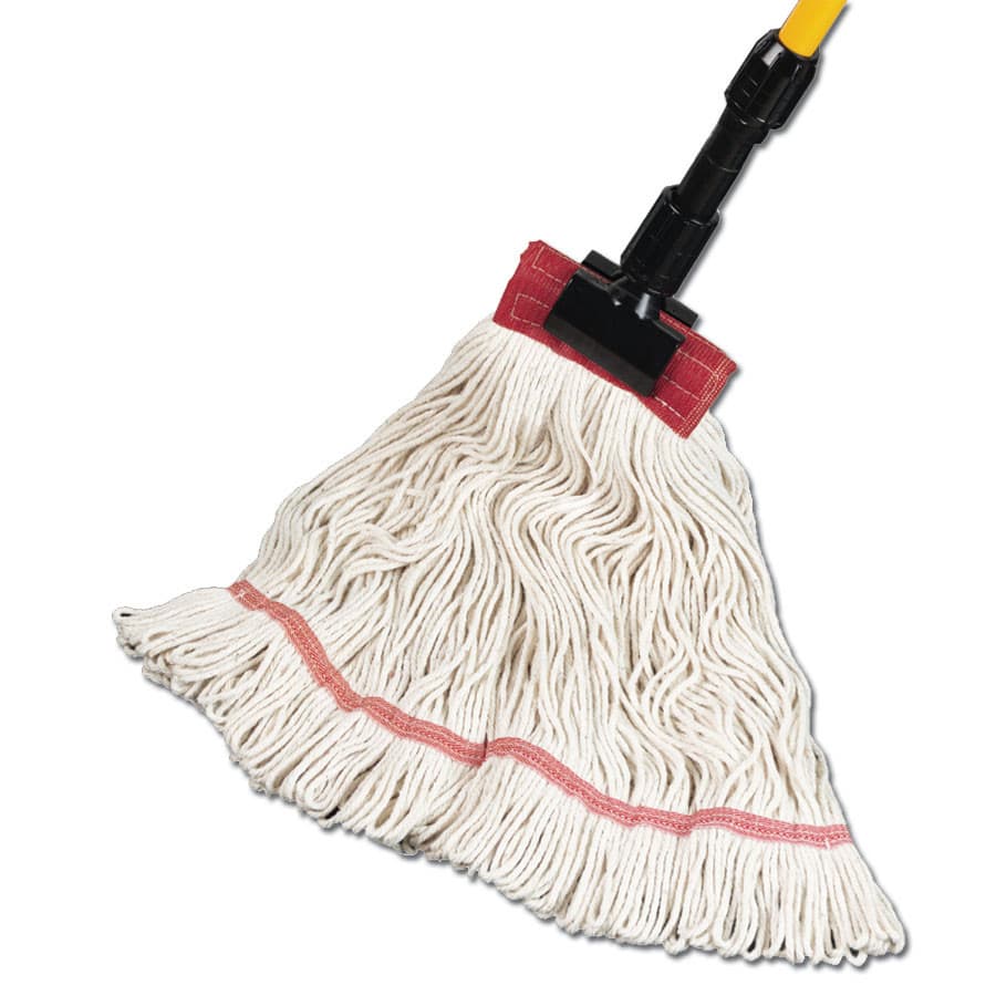Comet™ Wet Mop Head Large (LG) White Cotton Synthetic Blend 4PLY Loop End 5 IN Headband Tailband 1/Each