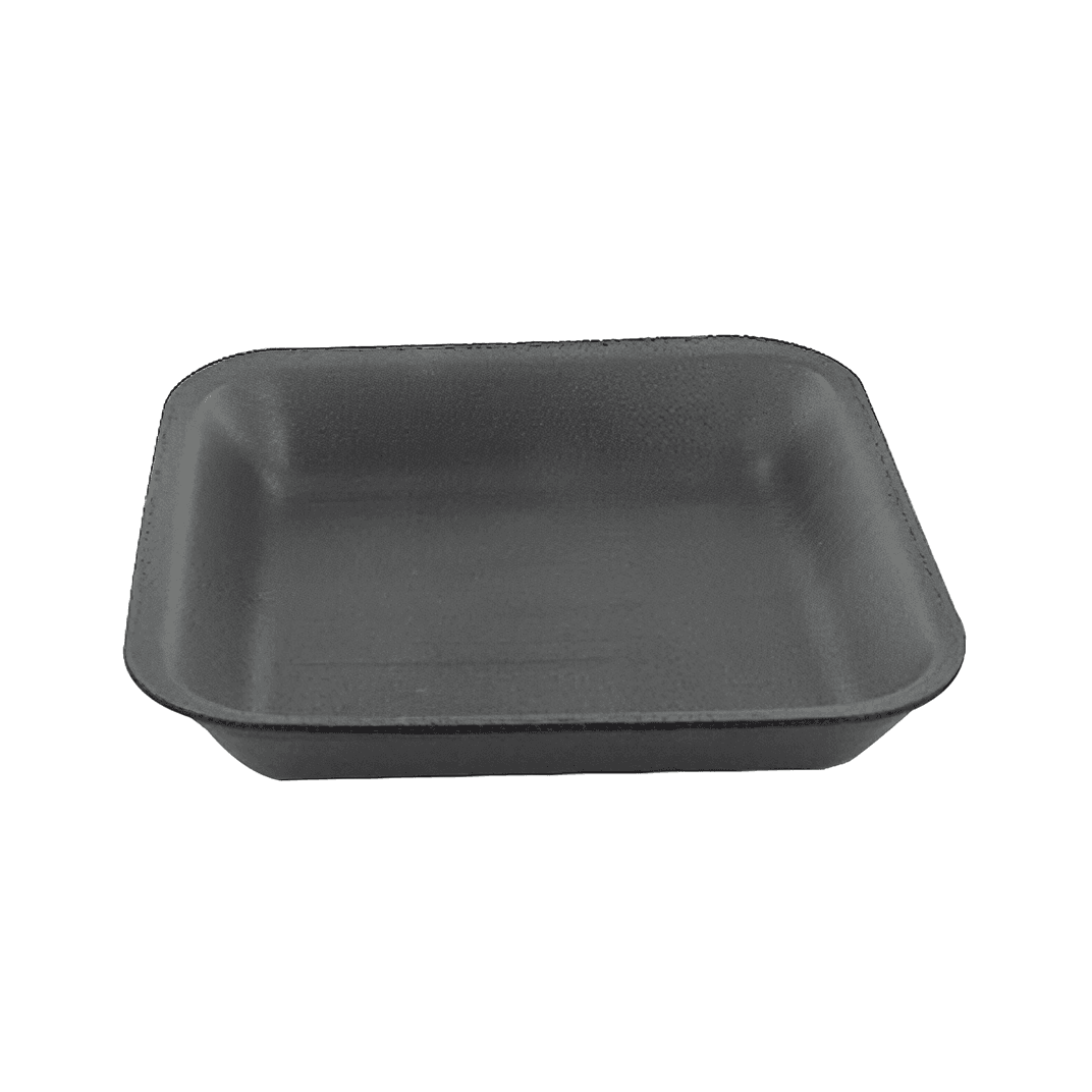 Dyne-A-Pak 4PL Meat Tray 9.125X7.125X1.25 IN Polystyrene Foam Black 400/Case