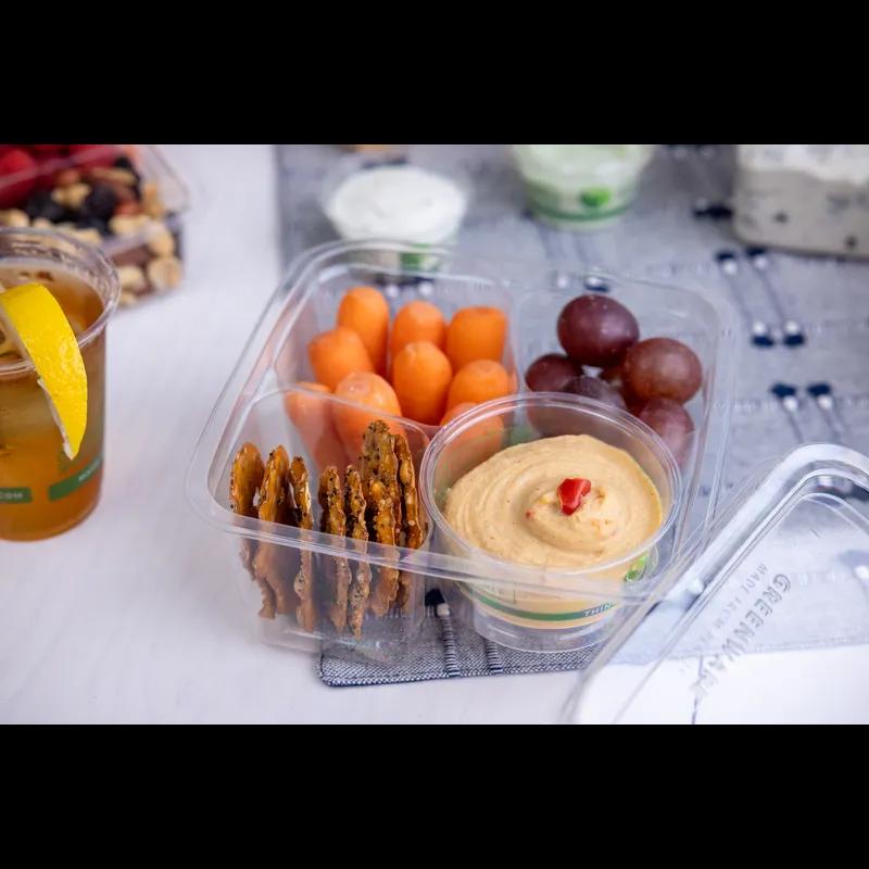 Lid Flat 6.3X6.3X0.5 IN PLA Clear Square For Container Unhinged 300/Case