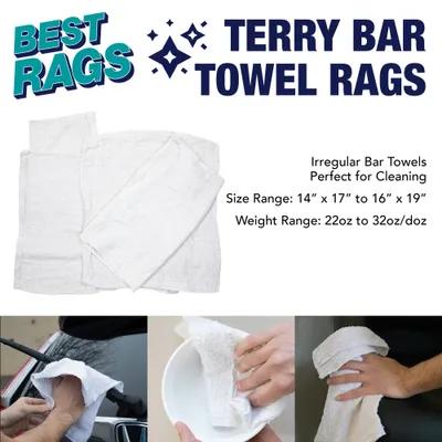 Clean Up Towel Rag 10 LB Medium (MED) Terry Cloth White 1/Case
