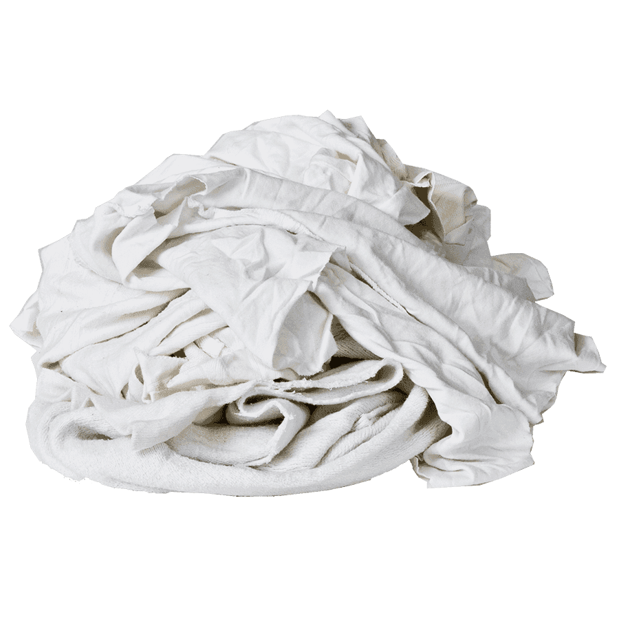T-Shirt Rag 25 LB Cotton White Smooth 1/Case