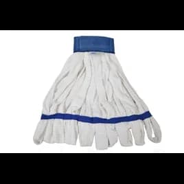 JaniFiber Mop Head Medium (MED) Blue White Microfiber Loop End Banded End Lint Free 1/Each