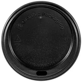 Lid Dome 80MM PS Black For 8 OZ Hot Cup Sip Through 1000/Case
