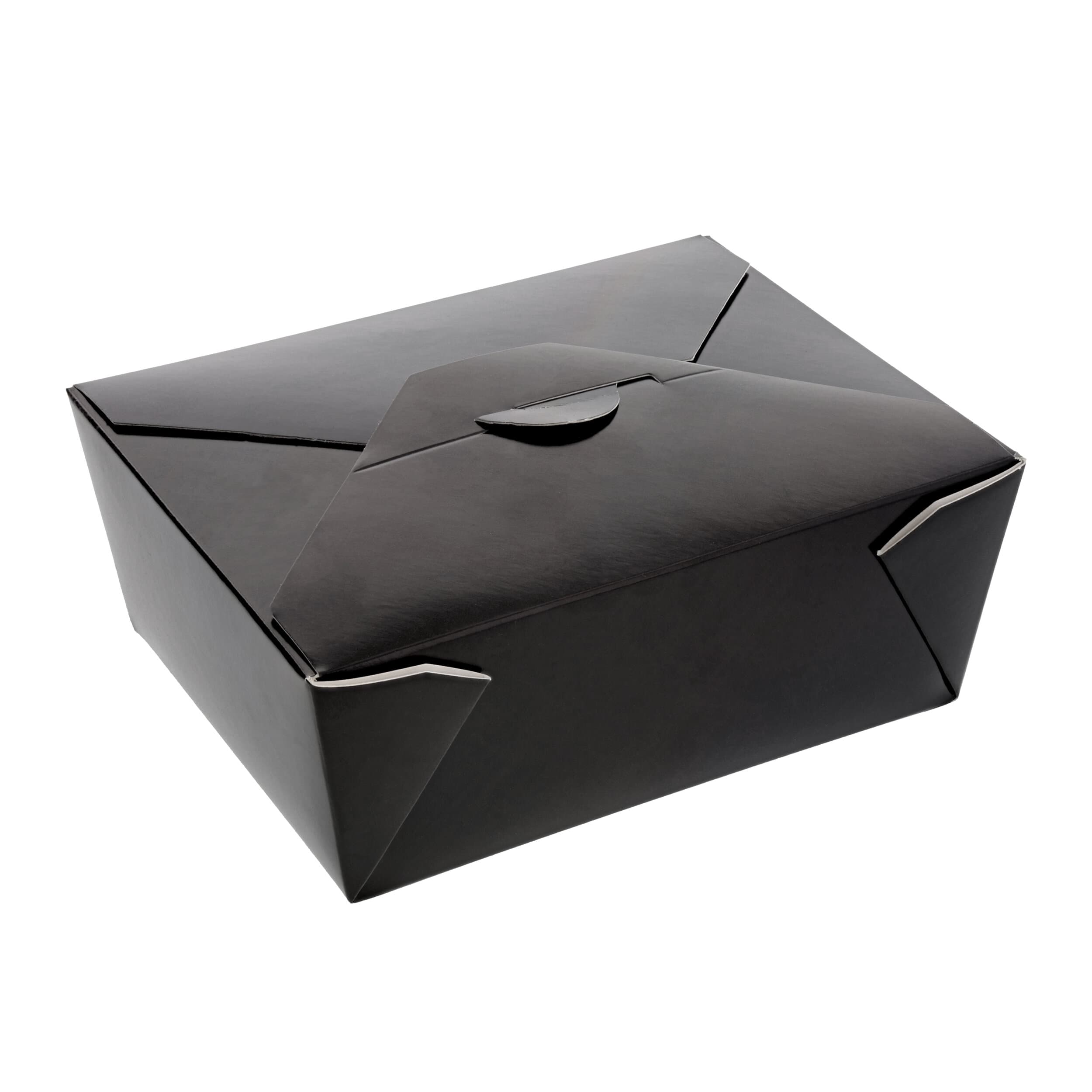 #8 Take-Out Box Fold-Top 6X4.75X2.5 IN Paper Black 50 Count/Pack 6 Packs/Case 300 Count/Case