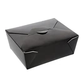 #8 Take-Out Box Fold-Top 6X4.75X2.5 IN Paper Black 50 Count/Pack 6 Packs/Case 300 Count/Case