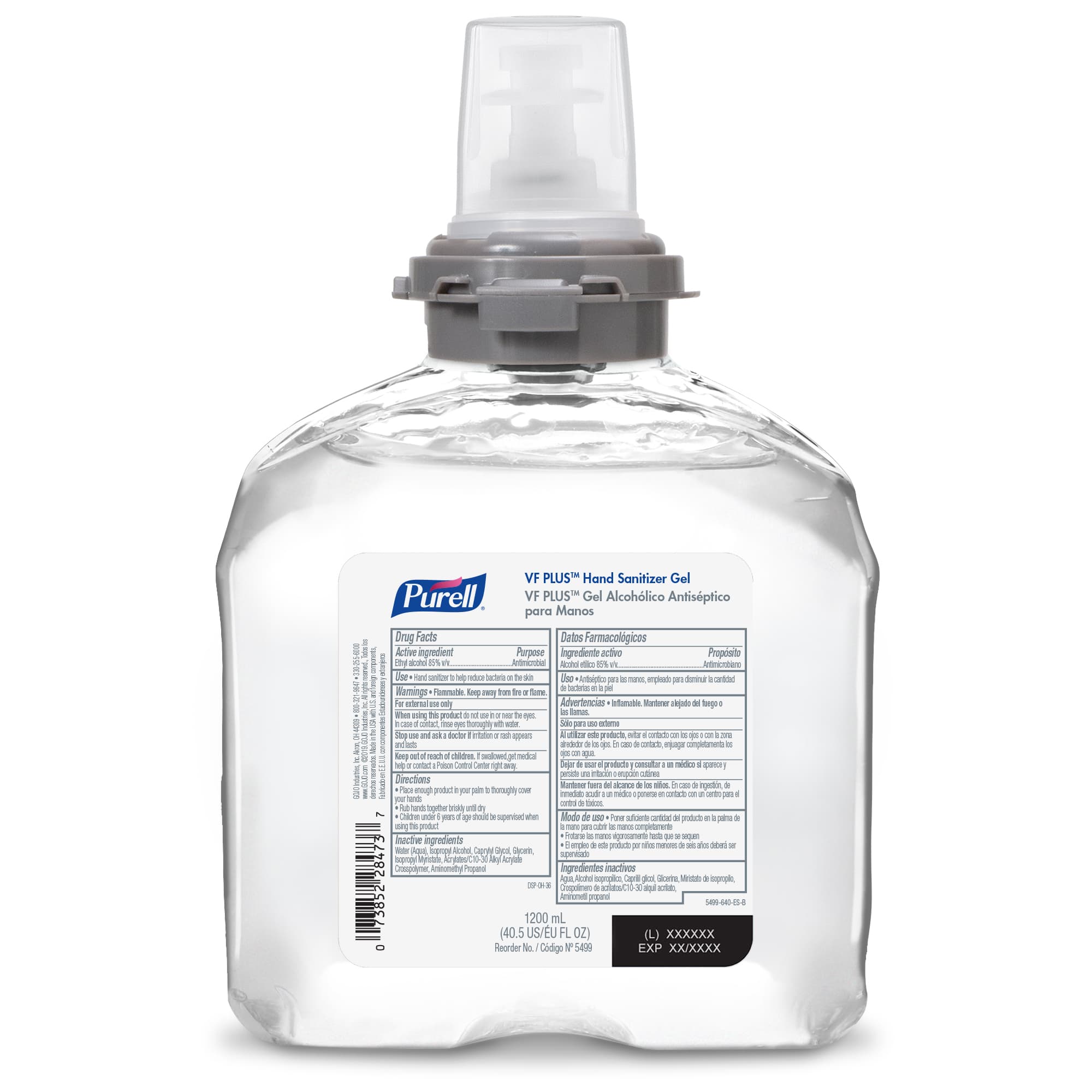 Purell® Hand Sanitizer Gel 1200 mL 3.38X5.31X8.5 IN For TFX 4/Case
