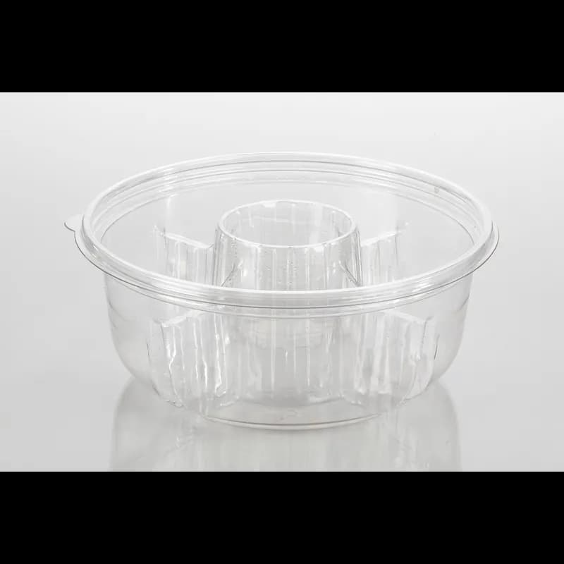 Deli Container Base 9.25X3.8 IN 5 Compartment PET Clear Round 128/Case