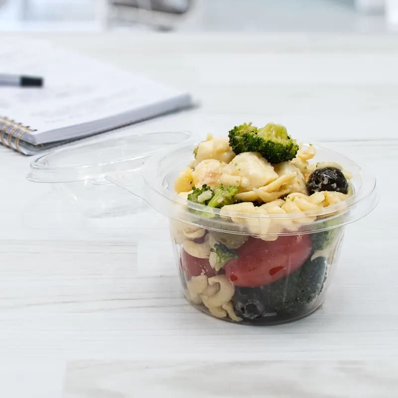 Dart® Safeseal™ Snack Deli Container Hinged With Dome Lid 8 OZ PET Clear 68 Count/Pack 4 Packs/Case 272 Count/Case