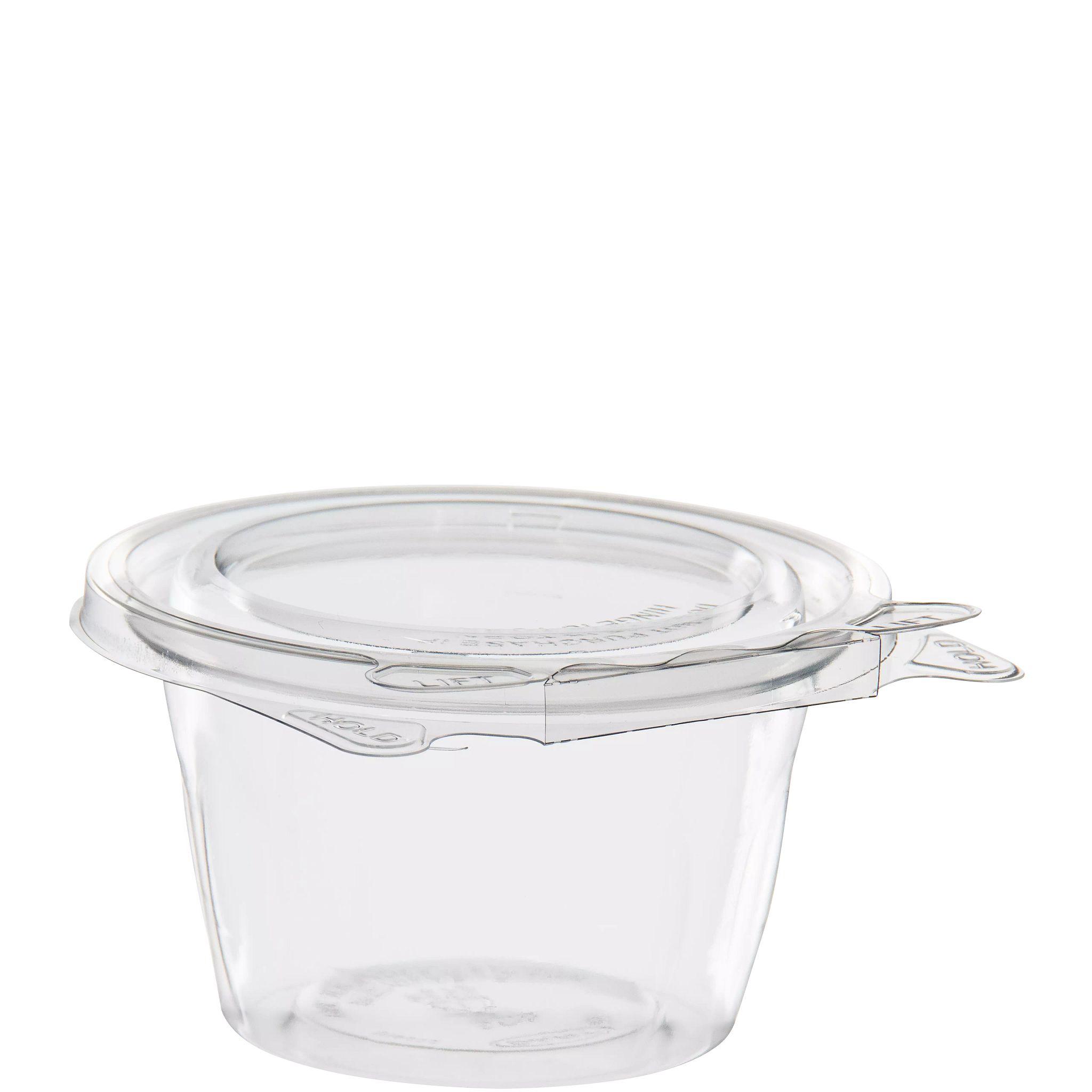 Dart® Safeseal™ Snack Deli Container Hinged With Flat Lid 8 OZ PET Clear 68 Count/Pack 4 Packs/Case 272 Count/Case