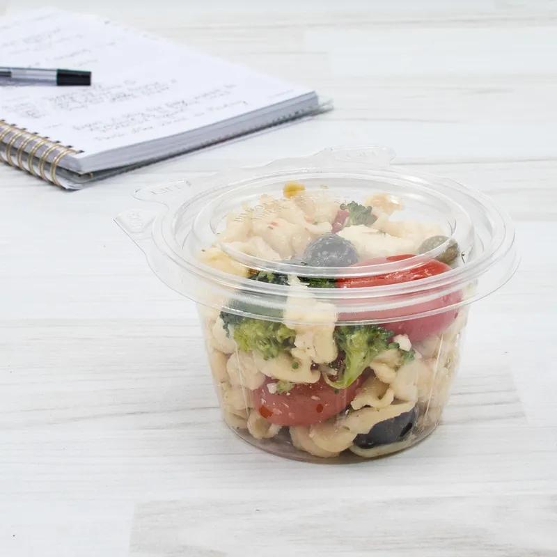 Dart® Safeseal™ Snack Deli Container Hinged With Flat Lid 8 OZ PET Clear 68 Count/Pack 4 Packs/Case 272 Count/Case