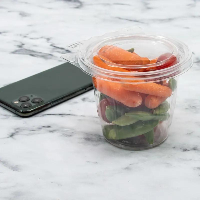 Dart® Safeseal™ Snack Deli Container Hinged With Flat Lid 12 OZ PET Clear 64 Count/Pack 4 Packs/Case 256 Count/Case