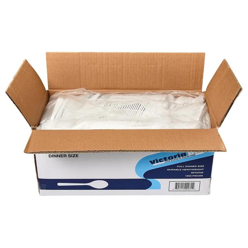 Victoria Bay Teaspoon PP White Extra Heavy Duty Unwrapped 1000/Case