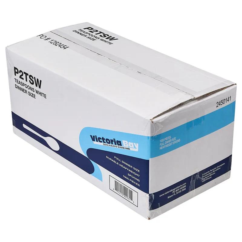 Victoria Bay Teaspoon PP White Extra Heavy Duty Unwrapped 1000/Case