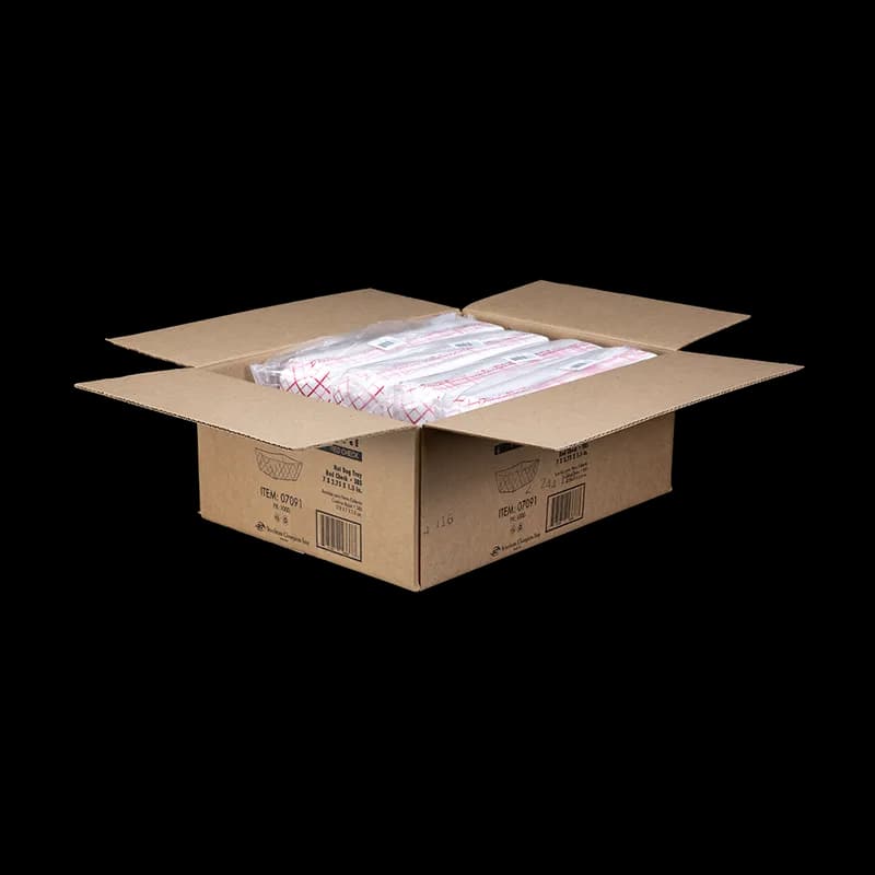 Hot Dog Food Tray 7X2.75X1.5 IN SBS Paperboard White Red Rectangle 1000/Case