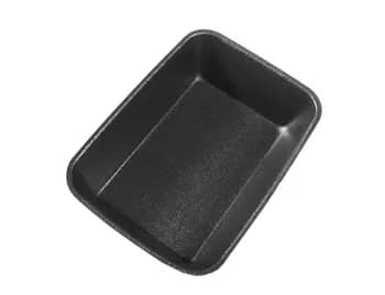 42P Meat Tray 8.25X5.375X1.75 IN Polystyrene Foam Black Rectangle 400/Case