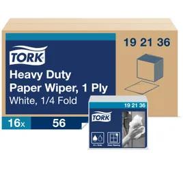Tork Cleaning Wipe 13X12.5 IN Heavy Duty 1 Paper White 1/4 Fold Refill 56 Count/Pack 16 Packs/Case 896 Count/Case