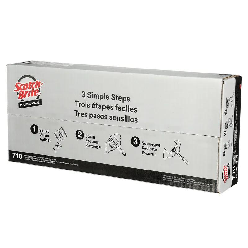 Scotch-Brite™ 710 Griddle Cleaning Kit 21.2X11.2 IN Fiber White Rectangle Reusable With 16IN Handle 1/Kit