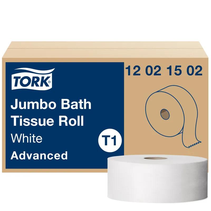 Tork Advance Toilet Paper & Tissue Roll T1 3.48IN X1600FT 2PLY White Jumbo (JRT) High Capacity Refill 6 Rolls/Case