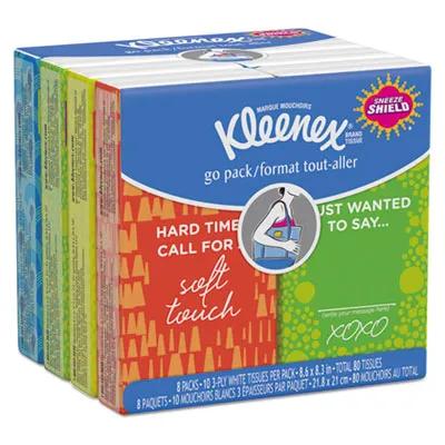 Kleenex® On The Go Packs Facial Tissue 3PLY White 10 Sheets/Pack